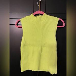 NWT Mallory neon green ribbed top. Sweater tank
